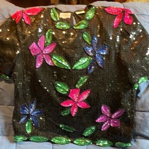 Black Sequined top (size S) and skirt (size M)